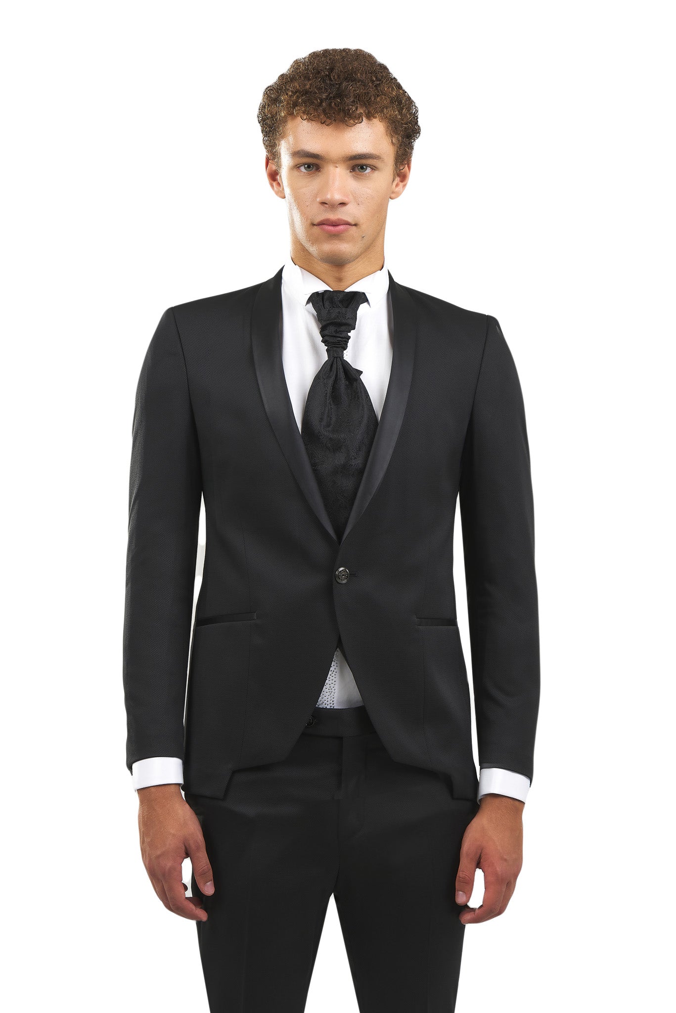 Sim Wedding & Ceremony Patterned Collar Black Tuxedo KOD