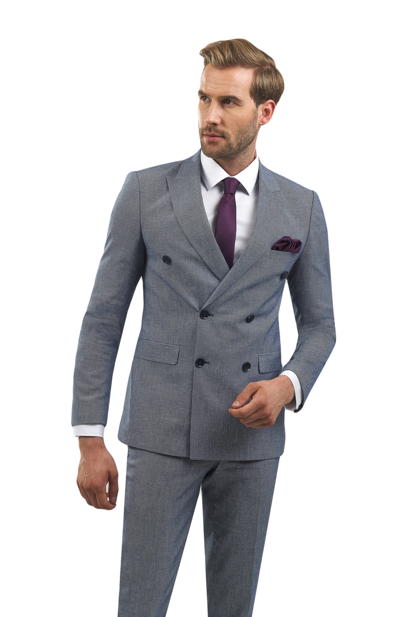 Sim Double Breasted Navy Suit KOD