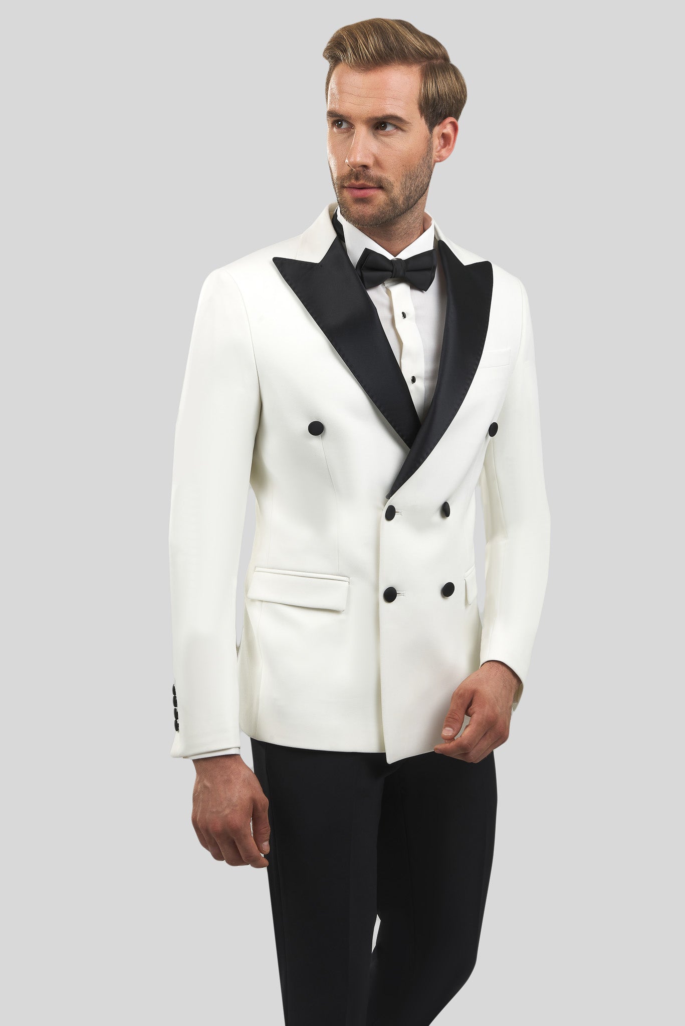 Sim Wedding & Ceremony Double Breasted White Tuxedo KOD